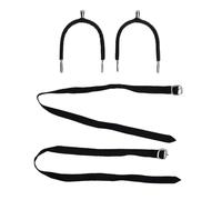 VGEBY Speroni da Cavallo, 1 Paio di Speroni da Equitazione in Acciaio Inossidabile con Cinturini in Pelle, Strumento di Allenamento per Accessori Occidentali a Testa Tonda (L)