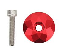 VGEBY Tappo Superiore per Serie sterzo, Lega di Alluminio Set Ciotola per Bici Copertura Superiore per Attacco Manubrio per Bici Resistente alla Pressione con Vite per Il Ciclismo Rosso