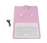 VGEBY Tastiera del Telefono, Custodia con Tastiera Bluetooth con Supporto, Pelle PU Leggera per Smartphone IOS con Design Folio Staccabile (PINK)
