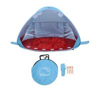 VGEBY Tenda da Spiaggia per Bambini, Protezione Solare a Forma di Balena Tenda da Sole Pop Up con Piscina Incorporata per Bambini Tettoia da Esterno Antisabbia Blu