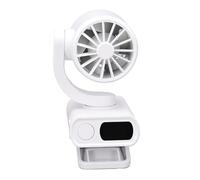 VGEBY Ventilatore Portatile con Clip, Design Pieghevole con Rotazione a Doppio Asse Ricaricabile, 199 Livelli di velocità, per attività All'aperto, con Display Digitale (WHITE)