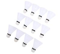VGEBY Volani in Nylon da 12 Pezzi, Palline da Badminton in Nylon Resistenti per l'allenamento, Ideali per la Pratica di Battuta Indoor e Outdoor (White)