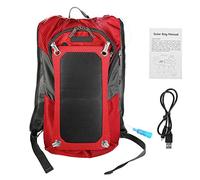 VGEBY Zaino Solare, Zaino da Viaggio Solare Unisex Multifunzione Esterno con Pannello Solare da 6,5 W e Borsa a Tracolla da 2 Litri per Escursioni in Bicicletta(40.00 * 25.00 * 10.00cm-Rosso)