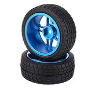 VGEBY1 2 Pezzi 1/10 RC Pneumatico, Pneumatico di Gomma del Camion del Camion del Telecomando per ZD Racing On-Road Car(Blu)