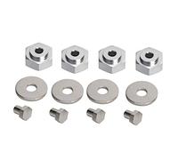 VGEBY1 Adattatore Esagonale per Auto RC, Lega in Alluminio da 12 mm con Adattatore Esagonale per Ruota da 17 mm per Auto 1/10 RC(Argento)