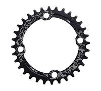 VGEBY1 Corona per Bici, Parti di Riparazione del Singolo di manovella del Mountain d'Acciaio per la Bici di Montagna 32/34/36 / 38T BCD 104(38T-Nero)