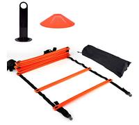 VGEBY1 Kit Treno Agility Speed, scaletta Piatta 19Ft Set Allenamento Agility Speed 10pcs Cones Disc Scaletta Allenamento velocità per Calcio, Allenamento per Atleti(Arancia)