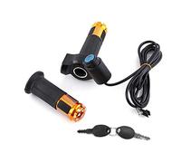 VGEBY1 Manubri acceleratore per Bici elettrica, manopole per Scooter Elettrico con Display a LED e acceleratore per Chiave di accensione Power Key(Oro)