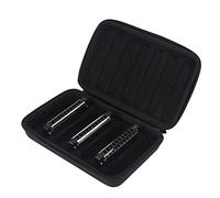 VGEBY1 - Set di custodia per armonica, in pelle sintetica, con cerniera, per 7 armoniche di 10 fori