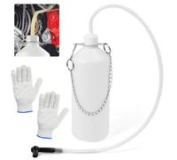 VGECEE 1 Serbatoio Liquido dei Freni 1L con 1 Paio di Guanti, Bottiglia di Spurgo per Freni e Frizione Spurgo Freno Bottiglia Sfiato dei Freni con Tubo da 60 Cm e Adattatore per Cambio Olio e Scarico