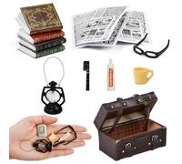 VGECEE 11 Pz Accessori per La Casa delle Bambole, Accessori Casa delle Bambole in Miniatura 1/12 Accessori per l'Apprendimento della Casa delle Bambole Decorazioni Natale Regalo Giocattolo per Bambini