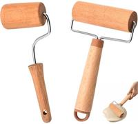 VGECEE 2 Pezzi Mattarello in Legno, Mattarello Piccolo e Medio Matterello in Legno Antiaderente Rullo per Pizza in Legno Mattarello per Biscotti crostata Rullo per Pasta con Manico T Forma e 7 Forma