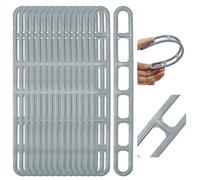 VGECEE 25 Pezzi Tensionamento per Tende Elementi di Tensionamento in Plastica Cinghie di Tensione per Tenda da Roulotte Tenditori per Tende 6 Fori per Tenda Pensiline Tendaggi Roulotte, Grigio