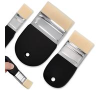 VGECEE 3 Pezzi Pennelli Piatti a Paletta Larga 2.6cm/5.4cm/7.5cm Pennelli Piatti Pennello a Piatto in Nylon Pennello Pittura Pennelle Piatto a Pala Pennellessa Pittura per Pitture Acrilica Acquerello