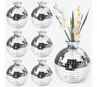 VGECEE 6 Pezzi vasi da Discoteca, Vaso Decorativo a Sfera da Discoteca Vaso a Forma di Palla da Discoteca Disco Ball Vaso Fioriera per Centrotavola Disco Ball per Decorazione Feste, Matrimoni, Casa