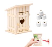 VGECEE Accessori Casa Bambole con 1 Toilette per Casa delle Bambole con 5 Rotoli di Mini Carta Igienica, Accessori per Gnomi Miniature Set da Bagno Regali di Compleanno per Bambini, Decorativi Natale