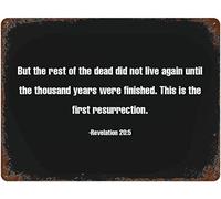 VGFKOSAD Targa in latta con scritta in inglese "But The Rest of The Dead Did Not Live Again Until The Thousand Years were finished This is the first resurrection S Your Custom Quote for Home Bar Wall