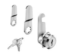 vgggrd 16mm Serratura per Cassetta Sicurezza Postale, Serratura Armadietto con 2 Chiave e 3 Piastra di Blocco, Sicurezza Serratura a Cilindro per Porte, Ante di Mobili