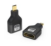 vgggrd 2 Pack 8K Adattatore Micro HDMI a HDMI, HDMI Femmina a Micro HDMI 2.1 Maschio Arc HDR10+ Dolby Vision 3D VRR ALLM HDCP, Compatibile con 4K 2K 1080P