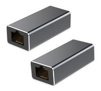 vgggrd 2 Pezzi Connettore RJ45 Femmina Femmina, Connettore Prolunga Cavo Lan 10 Gigabit per Cat7/Cat6a/Cat6/Cat5e, Accoppiatore RJ45 Schermato Ethernet Accoppiamento Lan