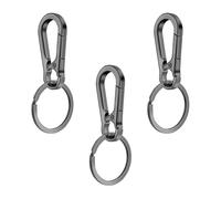 vgggrd 3 Pezzi Moschettone in Lega di Alluminio, Moschettone Rimovibile Multifunzionei per Campeggio/Trekking/Zaino/Tenda/Corda ECC (Nero)