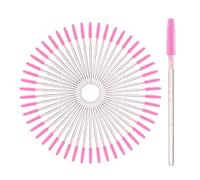 vgggrd 50PCS Pennello per Ciglia Monouso,Scovolino Ciglia,Spazzole a Cils,Mini Scovolino Cils,Lash BrushPennello per Ciglia Monouso,Kit di Pennelli per Trucco (Rosa)