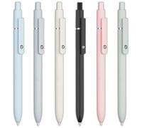 vgggrd 6 Pezzi Penne Nere con Inchiostro, Penna a Sfera 0.5mm per Cancelleria Scuola, Ufficio e Università, Ball Stick