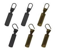 vgggrd 6 Pezzi Tiretti per Cerniere Staccabili, Linguette in Metallo per Riparazione Zip per Cursore Cerniera Lampo di Giacca, Valigia, Zaino, Jeans, Accessori per Cucito (Nero e Rame)