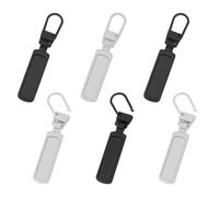 vgggrd 6 Pezzi Tiretti per Cerniere Staccabili, Linguette in Metallo per Riparazione Zip per Cursore Cerniera Lampo di Giacca, Valigia, Zaino, Jeans, Accessori per Cucito (Argento e Nero)