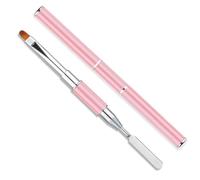 vgggrd Dual-ended Nail Art Penna,Spazzola per Unghie UV,2 in 1 Nail Art Brush Dual Ended Polygel Spazzola,Strumenti Gel UV Acrilico Unghie Extension Nail(Rosa)