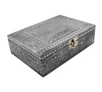 VGI Elegant Jewelry Box with Hammered Metal Cladding and Soft Fabric I