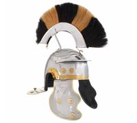 VGLQNRPT Casco da soldato romano in acciaio anticato, replica per LARP, cosplay storico, colore argento