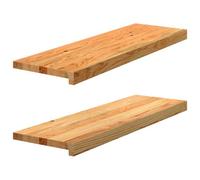 VGLQNRPT davanzali per finestre, 2 pezzi, rovere massiccio, marrone chiaro | Superficie non trattata, materiale robusto e stabile, venature individuali