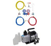 VGLQNRPT Pompa a vuoto da 50 l/min, per condizionatori d'aria, set con | Include accessori e valigetta, per sistemi di climatizzazione auto e domestici, alloggiamento in alluminio