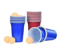 VGLQNRPT Set da Beer Pong con 100 bicchieri e 6 palline, in plastica robusta, gioco per feste, compleanni ed eventi
