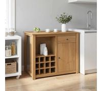 VGLQNRPT Set di isole da cucina, 2 pezzi, in legno di pino massiccio, cera | Design rustico, robusta struttura in legno di pino, superficie di lavoro versatile
