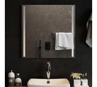 VGLQNRPT Specchio da bagno a LED, 60 x 60 cm, con vetro temperato, specchio da parete per bagno e corridoio, illuminazione uniforme con 120 LED al metro