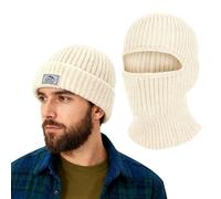 VGMANNTA Passamontagna in Maglieria Termico Invernale per Uomo Donna 2 in 1 Multifunzionale Antivento Caldo Maschera da Sci Copriviso con Scaldacollo Unisex per Sport all'Aria Moto Corsa Ciclismo-BG