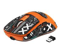 VGN GAMEPOWER ATTACK SHARK X3 SUPERLIGHT Mouse Gaming Wireless, 49g Ultraleggero Mouse da Gioco, PixArt PAW3395, 26,000 DPI, 2.4G/BT5.0/Cablato, Mouse Grip Tape, Durata Batteria 200Hrs, Arancia