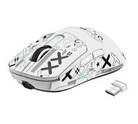 VGN GAMEPOWER ATTACK SHARK X3 SUPERLIGHT Mouse Gaming Wireless, 49g Ultraleggero Mouse da Gioco, PixArt PAW3395, 26,000 DPI, 2.4G/BT5.0/Cablato, Mouse Grip Tape, Durata Batteria 200Hrs, Bianco