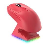 VGN GAMEPOWER ATTACK SHARK X6 SUPERLIGHT Mouse Gaming Wireless con Station di Carica, 49g Ultraleggero eSport Mouse da Gioco G502, 26000DPI, Sensore PixArt PAW3395, 2.4G/Bluetooth/Cablato, Rosso