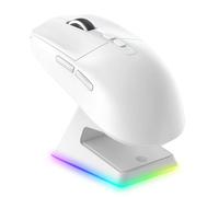 VGN GAMEPOWER ATTACK SHARK X6 SUPERLIGHT Mouse Gaming Wireless con Station di Carica, 49g Ultraleggero eSport Mouse da Gioco G502, 26000DPI, Sensore PixArt PAW3395, 2.4G/Bluetooth/Cablato, Bianco