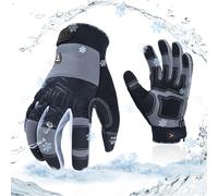 Vgo... 1Pair 0℃/32°F Guanti da lavoro invernali in pelle sintetica, guanti da lavoro di sicurezza impermeabili per il tempo freddo, la conservazione a freddo o l'uso del congelatore(SL7716FLWP)
