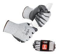 Vgo... 2 paia Guanti Lavoro Nitrile Antitaglio, Guanti Resistenti al Taglio HPPE livello EN388 C ANSI A3 per Intaglio Legno, Cucina (M)