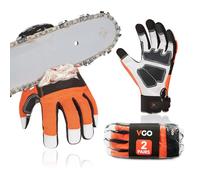 Vgo... 2 paia Guanti per Motosega Protezione da Sega a 12 Strati su Sinistra Guanti Antitaglio da Meccanico Lavoro Protettivi Imbottito con Dita Touchscreen, GA8912 (Taglia11/XXL, arancio)