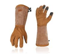 Vgo... Guanti da Giardinaggio da Uomo, Guanti di Sicurezza da Lavoro, A Maniche Lunghe, A Prova di Foratura, A Prova di Spina, Antiscivolo (1paio,M, marrone, SL6592-M)