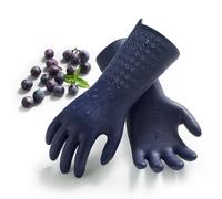 Vgo... Guanti da pulizia doppio strato, grado ristorante (-10°C a 100°C). TPE 3X più resistente, per alimenti, anti-grassi e chimici. Per cucine industriali e pulizie domestiche (TP1117,Blu Scuro,XL)