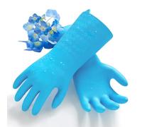 Vgo... Guanti doppio strato, TPE per uso alimentare (-10 °C a 100 °C).5X più resistenti per il confezionamento di carne, cucine commerciali e panifici. Lavabili in lavastoviglie (TP1117,Blu,XS)