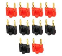 VGOL 10 Pezzi 4mm Doppio Banana Plugs Vite Tipo Altoparlante Cavo Connettore Placcato Oro Banana Plug Jack Presa Per Cavi Altoparlanti (Nero E Rosso)
