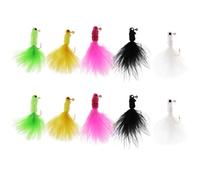 VGOL 10 Pezzi Di Testine Piombate Per La Pesca Con Ami In Piuma Per Trote Spigole Salmoni Crappie Kit Di Esche Artificiali Con Testa A Sfera Rotonda (1/8oz)